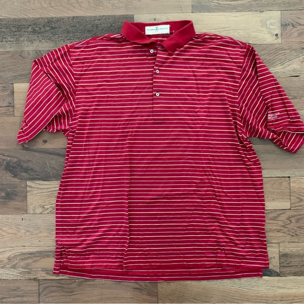 Fairway & Greene Red Striped Men’s Golf Polo Shirt Size XL